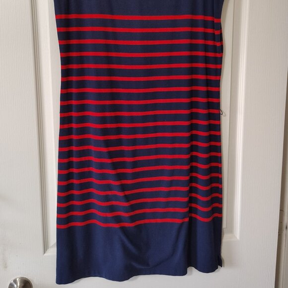 Tommy Hilfiger Navy Blue Red Stripe Formal Dress Size L with straps - Picture 4 of 9